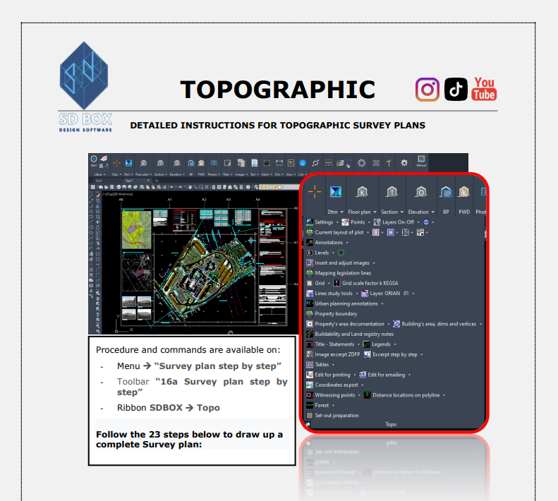 Detailed instructions for SDBOX topographic survey plans